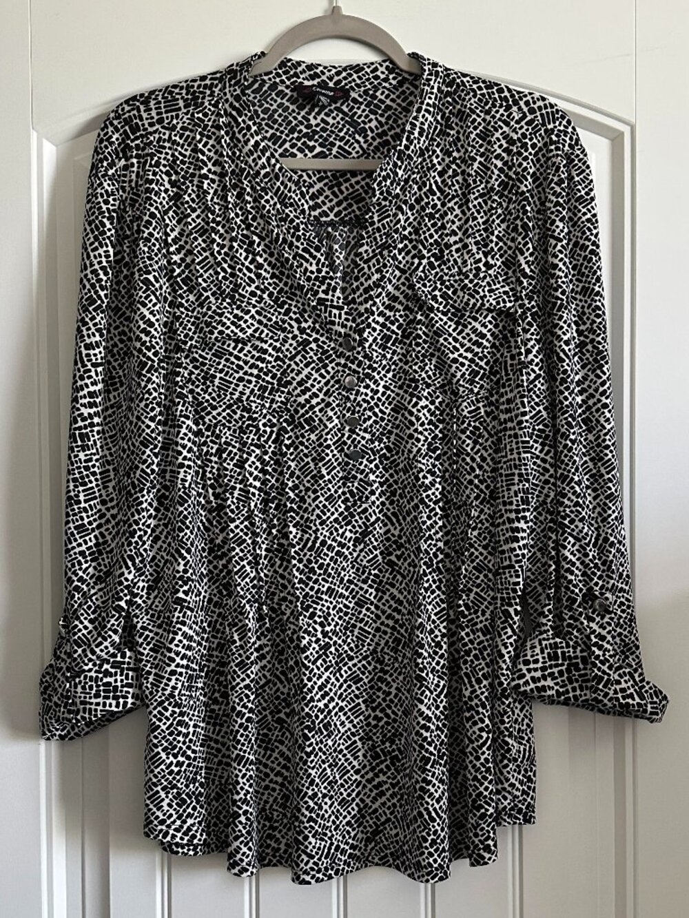 Cocomo Pleated Geometric Top XL